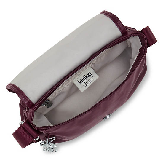 Sac Mini Kipling Sabian Metallic Crossbody Bordeaux | FR 1864YX